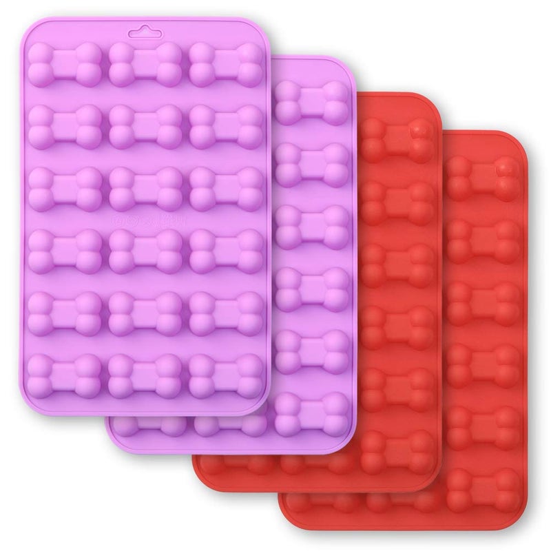 Cozihom Bone Shaped Silicone Molds, 18 cavity, Food Grade, for Chocolate, Candy, Cake, Pudding, Jelly, Dog Treats. 4 Pcs - Image 1